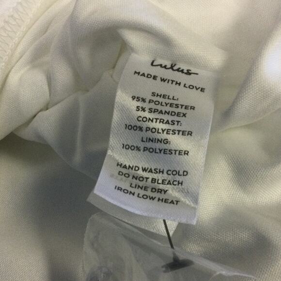 LULU'S SZ L Beaming Perfection White Pearl Organza Tie-Strap Mini Dress NEW B60 - Picture 8 of 8